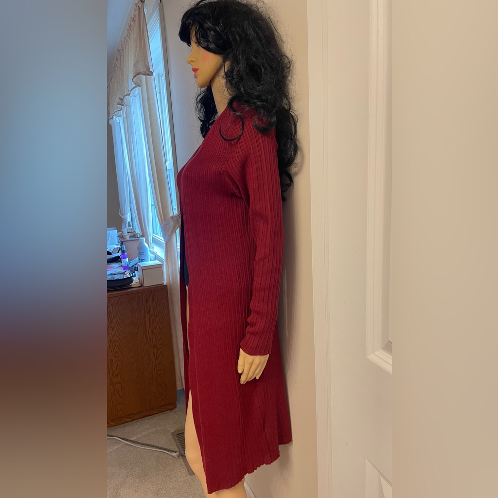 Nwot Long Cardigan Cabernet Wine Color Xs